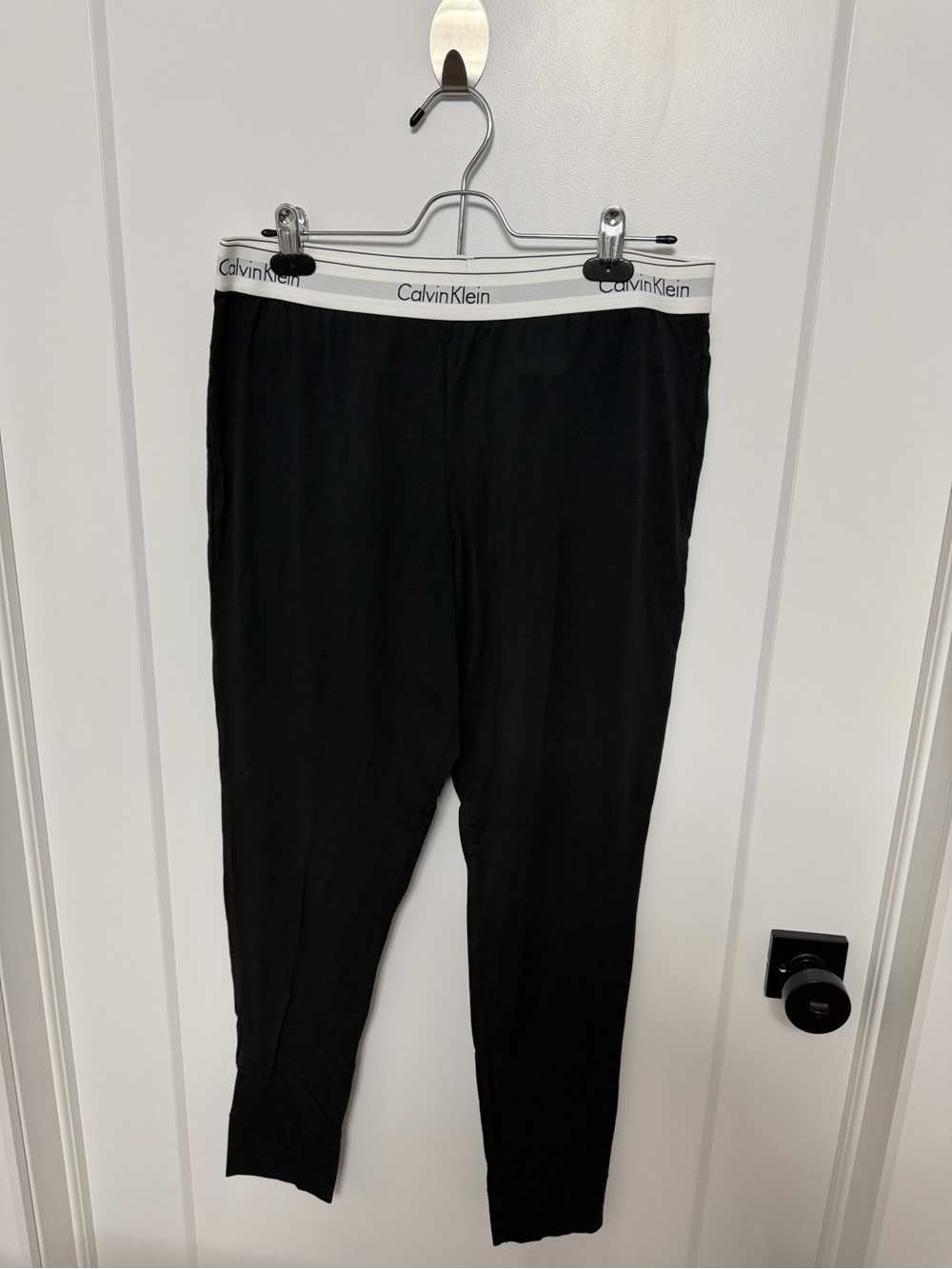 Calvin Klein Black Pants with White Logo Waistband